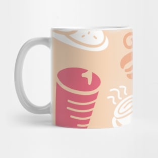 Cafe Orange Vibe Coffee Dessert Sweets Pattern Mug